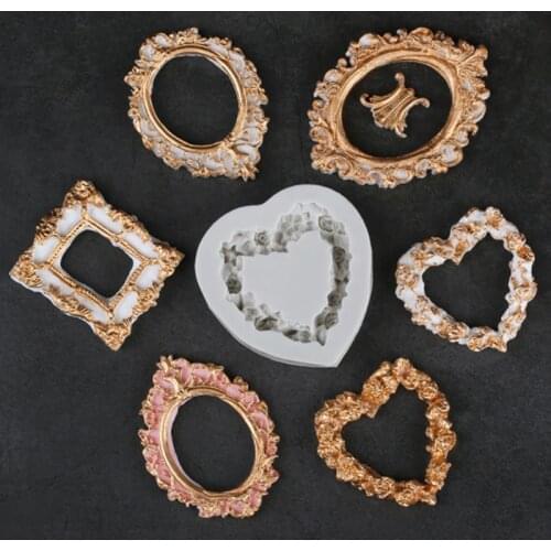 Classic Picture Frame Molds Fondant Cake Decor Tools Silicone Molds Sugarcraft Chocolate Baking Tools For Cakes Gumpaste Form