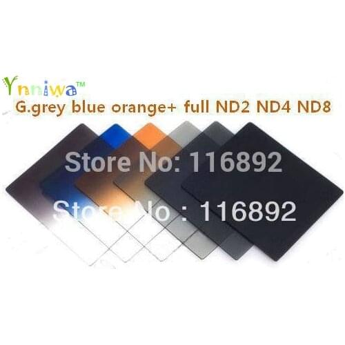 6pcs color filter Gradual grey blue orange+ full ND2 ND4 ND8 fifter for cokin p + +tracking number