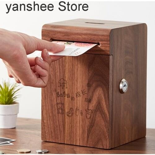 HAIMAITONG Wooden Piggy Banks For Money