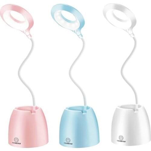 Desk Lamp - 3 in 1 Multi-Function Study Reading LED Desk Lamp with Pen Holder & Phone Stand for Bedroom, Office
