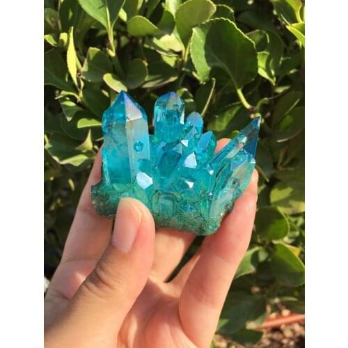 90g Natural and beautiful blue electroplated quartz
