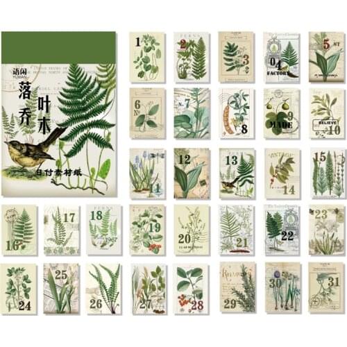 Natural Herbaceous Plants Deco Paper Stamp Material Book Junk Journal Planner Scrapbooking Vintage Decorative DIY Craft Paper