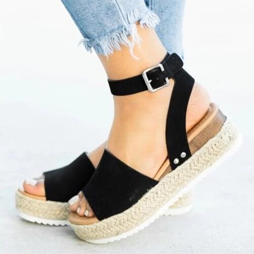 New Hemp Rope Sponge Cake Thick-soled Roman Large Size Sandals for Women Fashion Women Out High-quality Womens Sandals