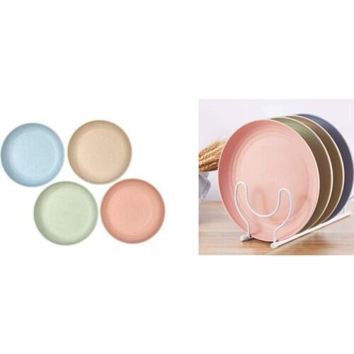 Dinner Plates,Unbreakable Sturdy Wheat Plates, Kids Dinner Plates, Dishwasher And Microwave Safe, Reusable Dishes