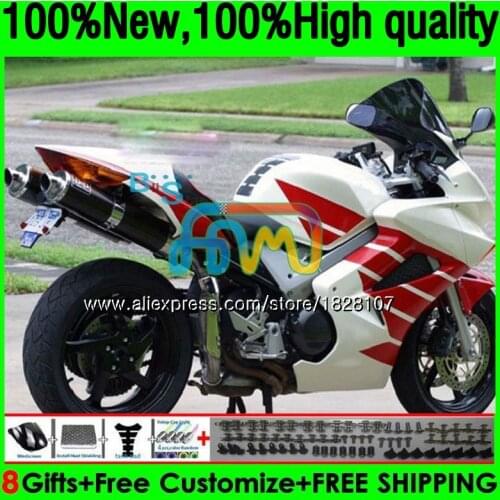 Interceptor For HONDA VFR800RR VFR800 Red white RR 02 08 09 10 11 12 152BS.63 VFR 800RR 2002 2008 2009 2010 2011 2012 Fairing
