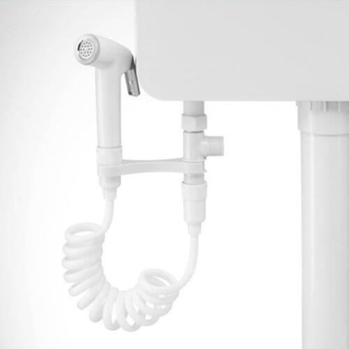 ABS Portable Bidet Sprayer Set Handheld Toilet Bidet Retractable Spring Hose Adapter Free Mounting Bracket Switch Cleaning Tool