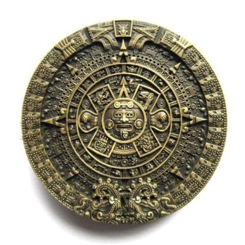 Belt buckles custom High quality Bronze Mayan Calendar Metal belt buckle cheap custom brass Fashion Belt Buckle