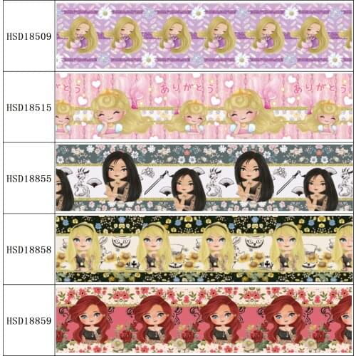 22MM 25MM 38MM 50MM 75mm Printed Pattern on Grosgrain Ribbon for diy ribbon