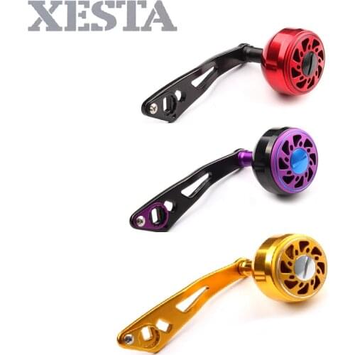 XESTA Fishing Reels handle POWER handle double hole 8*5mm fit for daiwa reel Alloy Knob 2 Stainless Bearing Fishing Accessories