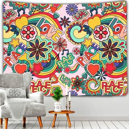 Boho Garden Floral Tapestry Bedroom 3D Decor Aesthtic Living Wall Cloth Hippy Decoration Zen Door Curtain Large Beach Towel Home