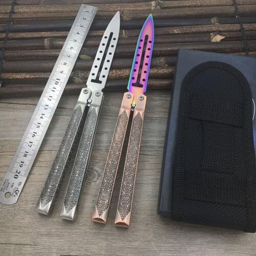 Stainless steel butterfly in knife folding knife butterfly trainer cosplay knife butterfly knife with Magnectic switch