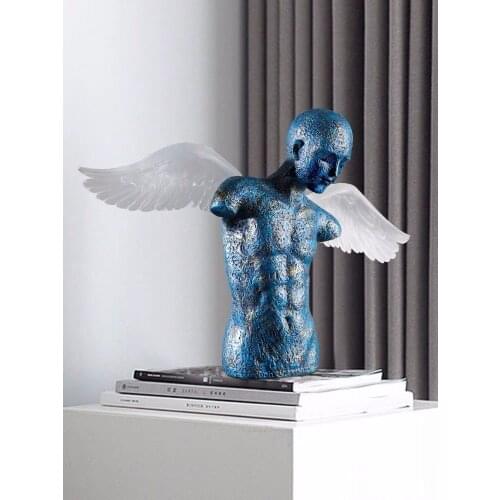 Home Decor Resin Statue European Style Modern Angel Home Decoration Accessories Sculpture Living Room Ornaments Artworks Luxury