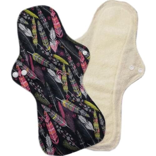 Night Use Washable Flamingo Cloth Menstrual Pad Heavy Flow Bamboo Sanitary Napkin Female Liner Reusable Breathable Sanitary Pads