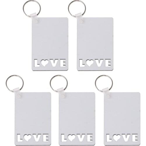 69HB Sublimation Blanks Keychains Heat Transfer Keychain Board Double-Side Printed Blank Keychains MDF DIY Keychain Pendants