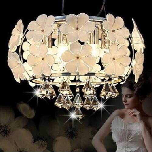Modern LED crystal lamp simple ceiling lighting handmade petal chandelier bedroom lamps restaurant lighting led lighting fixture