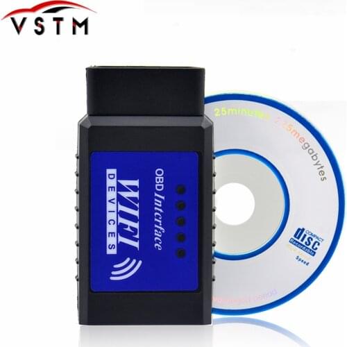 Hot Selling WIFI Blue ELM327 OBD2 Auto Scan Tool ELM 327 Wifi Supports Android and For iOS ELM327 Free Shipping