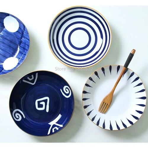 Japanese Ceramic Dishes Net Red Dishes Creative Dishes Home Hand-painted Deep Dishes Restaurant Dishes Dishes Tableware Nordic