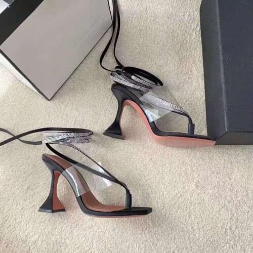 Womens Shoes Black Crystal Sandals Zula Embellished Pvc Thong Sandals Real Photos