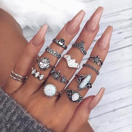 Wedding Rings For Women Vintage Gem Turtle Love 14 Piece Ring Set Rings For Women Engagement Ring