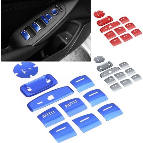 1Set Window Lift Switch Button Sticker Trim Cover Metal Fit For Honda Accord 2018 2019 2020 2021 Left Hand Drive