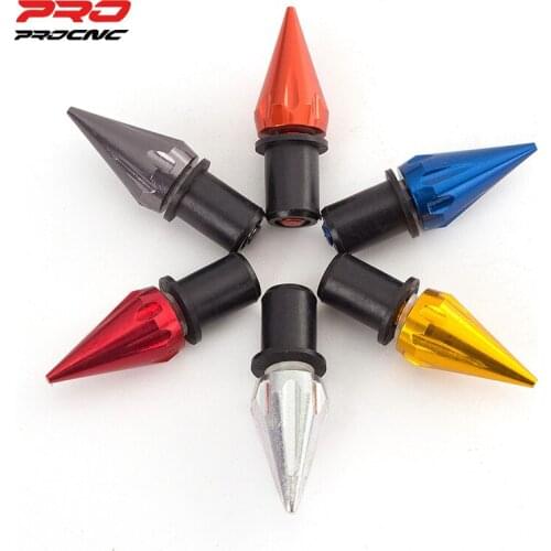 10pcs/1set M5 CNC Aluminum Universal Motorcycle Windshield Spike Bolts Screw Nuts