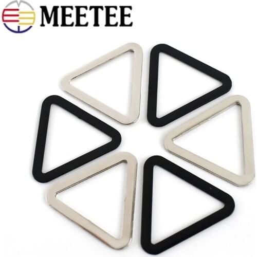 10pcs Meetee 18/25/30/40mm Metal Triangle Ring Buckles DIY Handmade Garment Decoration Adjusting Button Bags Hardware Accessory