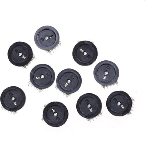 10Pcs New Volume Wheel Duplex Potentiometer B103 10K Ohm practical Double Dial Taper 16X2mm