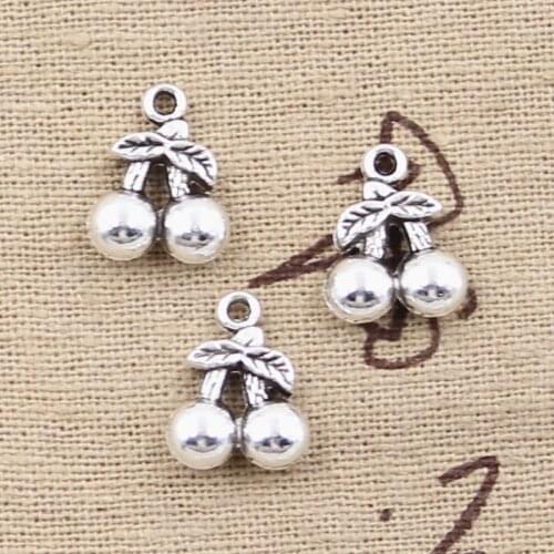 20pcs Charms Cherry 14x11mm Antique Bronze Silver Color Plated Pendants Making DIY Handmade Tibetan Bronze Silver Color Jewelry