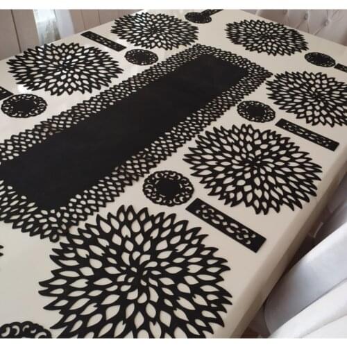 25 Pieces 8 Person Food Serving Set Camino de mesa Magnificent Century 2021 New Hot Placemat Leather Placemat For Dining Table