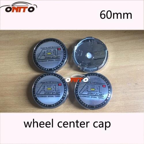 4PCS 60MM ABT Logo for audi A1 A2 A3 A4 A5 A6 A7 A8 Q1 Q3 Q5 Q7 TT R8 S Car wheel center cap cover