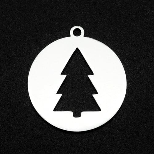 5pcs/lot 100% Stainless Steel 22x20 Christmas Tree DIY Charm Pendant Wholesale Earring Finding Necklace OEM Order Accepted