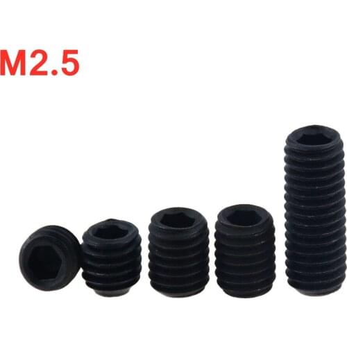 50PCS M2.5*2-16 3 5 6 8 10 12 DIN916 Black Grade 12.9 Alloy Steel Hex Hexagon Socket Allen Cup Point Grub Screw Set Bolt M2.5x2