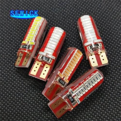 500PCS T10 194 W5w Led Canbus 4014 24 SMD SILICA Super Bright LED Light Bulbs Wedge Bulbs 12V DC Bidirectional Light White