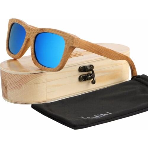 Ablibi Womens Vintage Bamboo Wooden Sunglasses Mens Polarized Mirrored Sunglasses in Wood Box