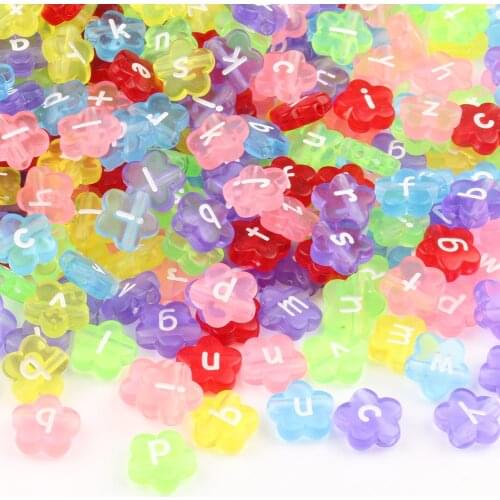 Mixed Letter Acrylic Beads Quincunx Alphabet Transparent color Cube Spacer For Jewelry Making Handmade Diy Bracelet Necklace