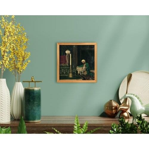 BK Home Ottoman Handmade Wood Framed Tablo-1 Modern Convenient Reliable Decoration Gift Design Simple Vicinity