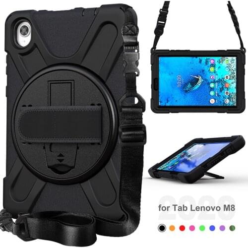 Tab M8 2020 Shockproof Case with Shoulder Hand Strap for Lenovo Tab M8 TB-8705F 8705N Silicone Cover for Kids