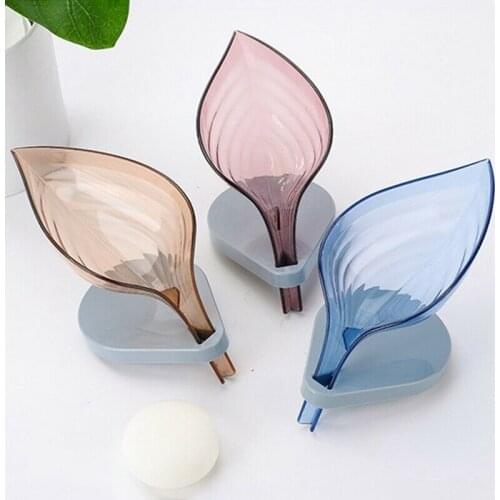 Bathroom Decor Leaf Shape Hollow Soap Holder Drainage Storage Holder Container Bathroom Accessories