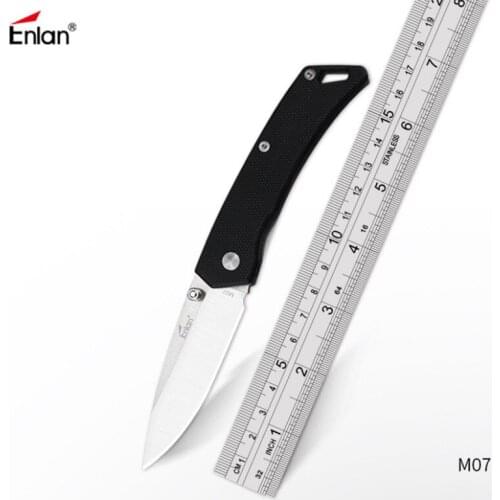 Enlan M07 New Small Folding Knife 8Cr13Mov Blade G10 Handle Outdoor Survival Utility Camping Survival Military Pocket EDC Knife
