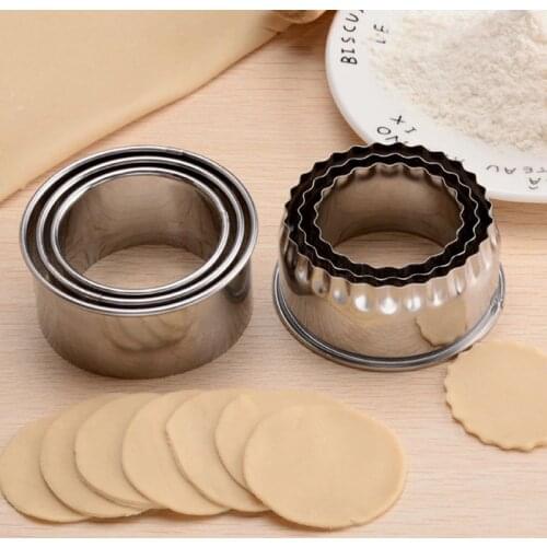 Dough Cutting Tool 3Pcs Cookie Pastry Maker Kitchen Gadgets Dumplings Wrappers Molds Dumplings Cutter Stainless Steel Portable