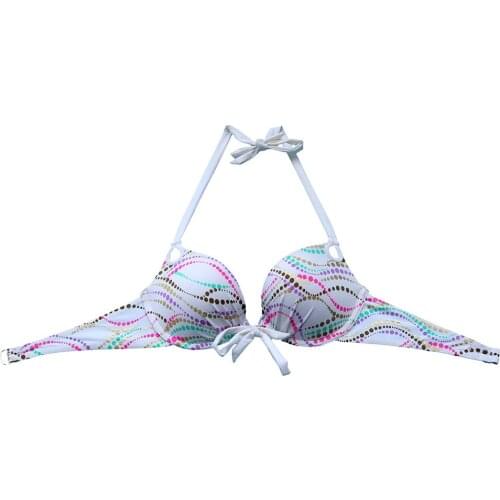 Whiet Printing Flowrer Point Bikini TOPS for Women Swimwear Bathing suits Sexy Swimming Brazilian Swimsuit Bikini top Underwire