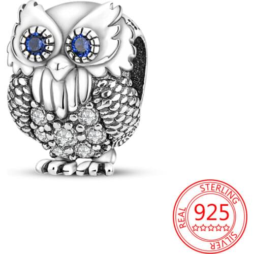 New 925 Sterling Silver Fit Original Diy Pandora 3mm Bracelet Five-pointed Star Double Owl Charm Women Fashion Jewelry Making