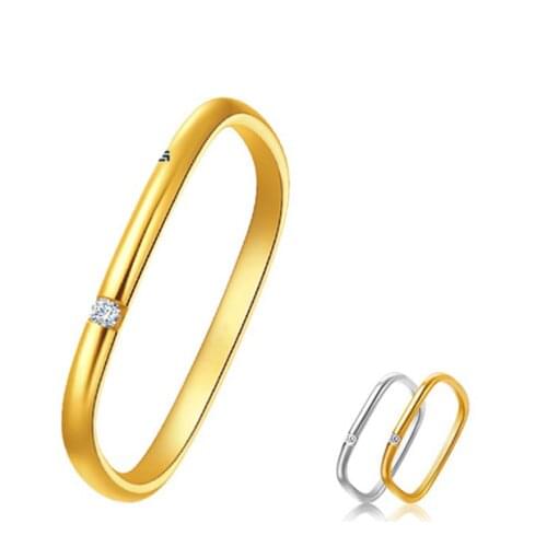 Small square ring Pure Silver Ring Square Ring 18K Gold Diamond Ring
