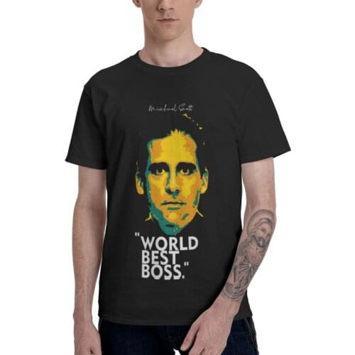Michael Scott T-Shirts Men Streetwear T Shirts Short Sleeve TV Show The Office Quotes Tshirt 100% Cotton Tee Tops Gift Clothing