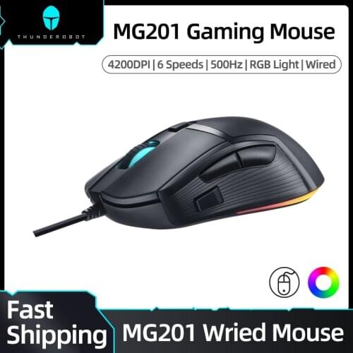 MG201 Gaming Mouse USB Wired Mouse Gamer 4200DPI with RGB Backlit 6 Programmable Buttons for Gaming Laptop PC Mice Mouse
