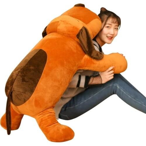 Dorimytrader cute dog plush toy girl leisure soft sleeping pillow rag doll long pillow birthday gift 43inch 110cm DY50592