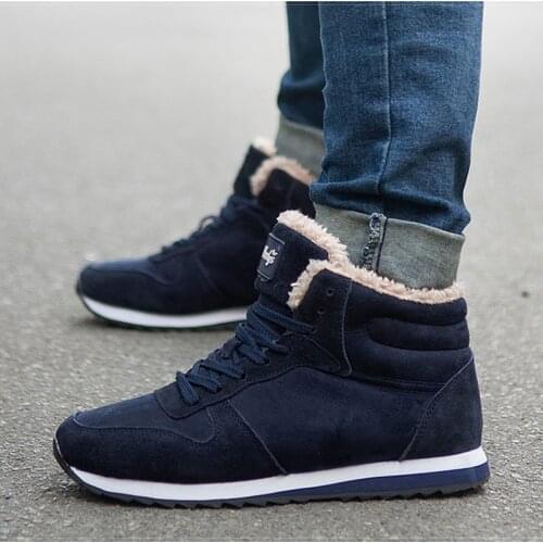 Men Boots Fashion Men Winter Shoes Plus Size Winter Warm Fur Men Shoes Snow Boots For Men Booties Winter Sneakers
