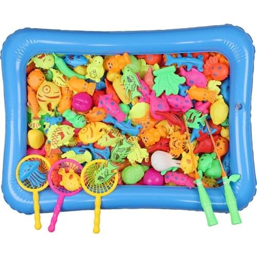 Children Boy girl fishing toy set magnetic fishing toy pool baby water toys fishing game educational toys gift for kids children
