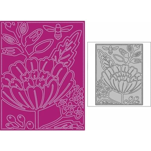 New Spotted Bloom Bee Leaf Background Plate Craft Embossing Mold 2021 Metal Cutting Dies for DIY Scrapbooking Album Card Making