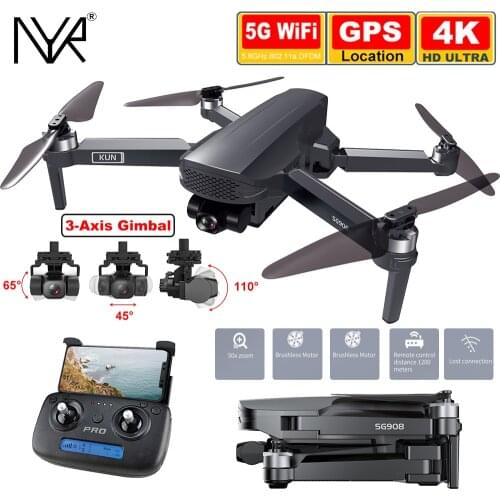 NYR SG908 Drone 4K GPS Professional with 3-Axis Gimbal Camera 1200m Long Distance 5G WiFi FPV Brushless Quadcopter dron PK SG906